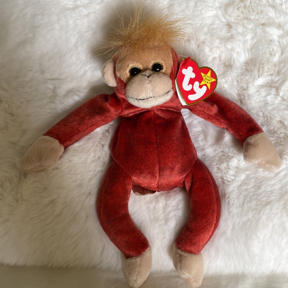 Vintage 1999 Retired TY Beanie Baby Schweetheart Orangutan stuffed animal w Tag